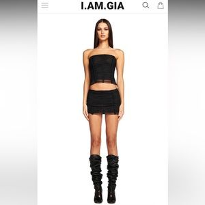 NWT IAMGIA Parton top and mini skirt set